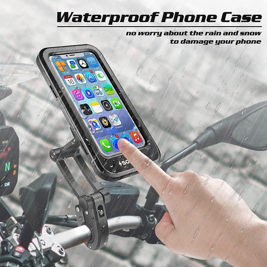Waterproof Bike Mobile Phone Holder for Handlebar – 360° Rotation, Sensitive Touch Screen