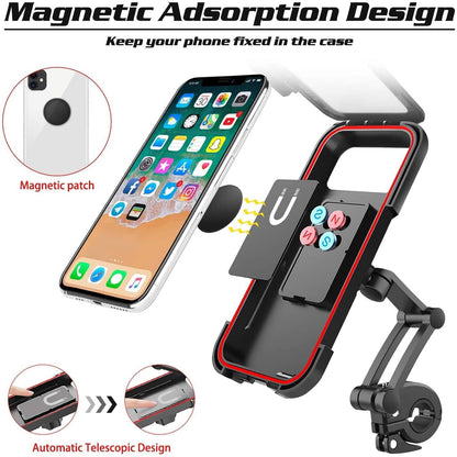 Waterproof Bike Mobile Phone Holder for Handlebar – 360° Rotation, Sensitive Touch Screen