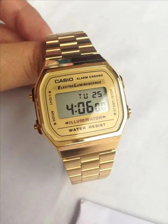 Vintage Digital Gold Unisex Watch