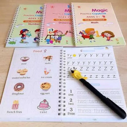 Magic Practice Copybook Set — 4 Books + 10 Refills