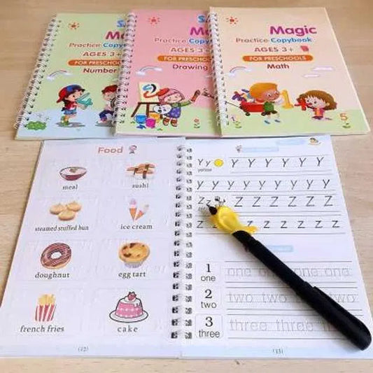 Magic Practice Copybook Set — 4 Books + 10 Refills