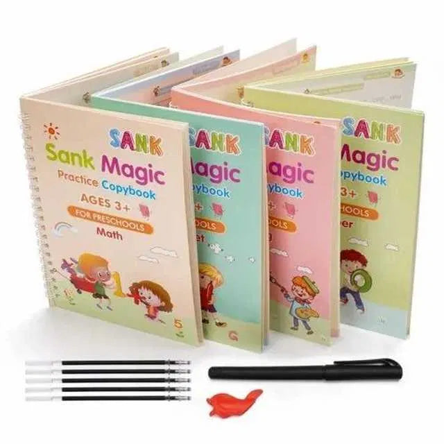 Magic Practice Copybook Set — 4 Books + 10 Refills