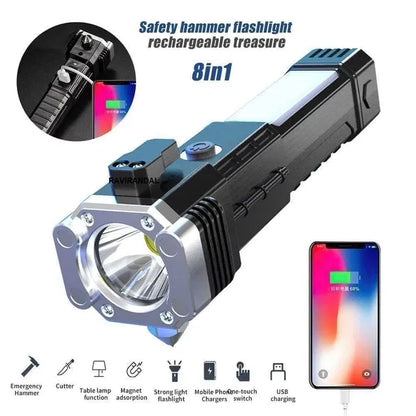 8-in-1 Rechargeable LED Flashlight